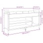 vidaXL Banco zapatero madera de ingeniería negro 105,5x32x57,5 cm