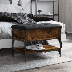 vidaXL Banco zapatero madera de ingeniería roble ahumado 62x42x45 cm