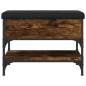 vidaXL Banco zapatero madera de ingeniería roble ahumado 62x42x45 cm vidaXL Banco zapatero madera de ingeniería roble ahumado 62x42x45 cm