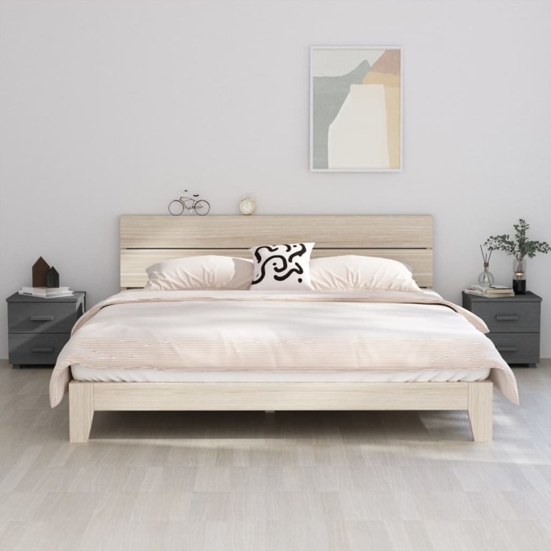 vidaXL Mesitas noche 2 uds HAMAR pino macizo gris oscuro 40x35x44,5 cm vidaXL Mesitas noche 2 uds HAMAR pino macizo gris oscuro 40x35x44,5 cm