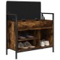 vidaXL Banco zapatero madera ingeniería roble ahumado 65,5x32x57,5 cm