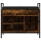 vidaXL Banco zapatero madera ingeniería roble ahumado 65,5x32x57,5 cm
