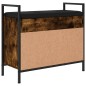 vidaXL Banco zapatero madera ingeniería roble ahumado 65,5x32x57,5 cm