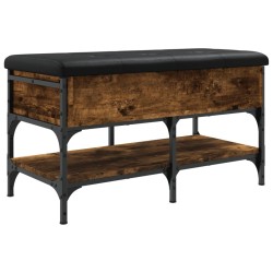 vidaXL Banco zapatero madera de ingeniería roble ahumado 82x42x45 cm