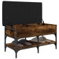 vidaXL Banco zapatero madera de ingeniería roble ahumado 82x42x45 cm vidaXL Banco zapatero madera de ingeniería roble ahumado 82x42x45 cm