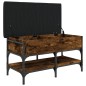 vidaXL Banco zapatero madera de ingeniería roble ahumado 82x42x45 cm vidaXL Banco zapatero madera de ingeniería roble ahumado 82x42x45 cm