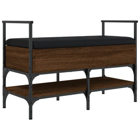 vidaXL Banco zapatero madera de ingeniería marrón roble 85,5x42x57,5cm