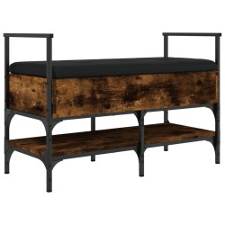 vidaXL Banco zapatero madera ingeniería roble ahumado 85,5x42x57,5 cm