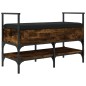 vidaXL Banco zapatero madera ingeniería roble ahumado 85,5x42x57,5 cm vidaXL Banco zapatero madera ingeniería roble ahumado 85,5x42x57,5 cm