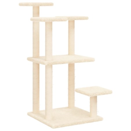 vidaXL Postes rascadores para gatos con plataformas crema 98,5 cm