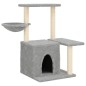 vidaXL Rascador para gatos con postes de sisal gris claro 83 cm vidaXL Rascador para gatos con postes de sisal gris claro 83 cm