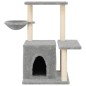 vidaXL Rascador para gatos con postes de sisal gris claro 83 cm vidaXL Rascador para gatos con postes de sisal gris claro 83 cm