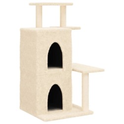 vidaXL Rascador para gatos con postes de sisal color crema 97 cm