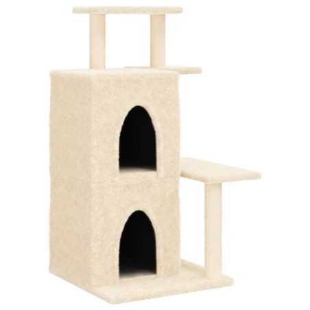 vidaXL Rascador para gatos con postes de sisal color crema 97 cm