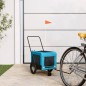 vidaXL Remolque de bicicleta mascotas hierro tela Oxford azul negro vidaXL Remolque de bicicleta mascotas hierro tela Oxford azul negro