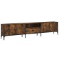 vidaXL Mueble de TV cajón madera ingeniería roble ahumado 200x25x44 cm