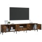 vidaXL Mueble de TV cajón madera ingeniería roble ahumado 200x25x44 cm