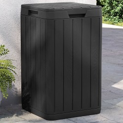 vidaXL Cubo de basura de exterior PP gris antracita 38x38x65 cm