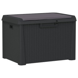 vidaXL Caja de almacenaje jardín con cojín asiento PP antracita 125 L
