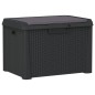 vidaXL Caja de almacenaje jardín con cojín asiento PP antracita 125 L vidaXL Caja de almacenaje jardín con cojín asiento PP antracita 125 L