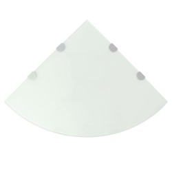 vidaXL Estante de esquina con soportes cromados vidrio blanco 45x45 cm