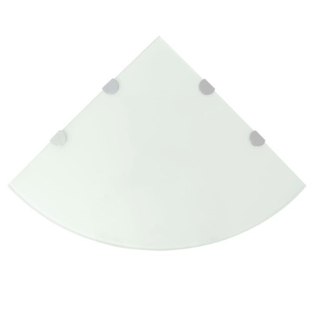 vidaXL Estante de esquina con soportes cromados vidrio blanco 45x45 cm