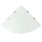 vidaXL Estante de esquina con soportes cromados vidrio blanco 45x45 cm vidaXL Estante de esquina con soportes cromados vidrio blanco 45x45 cm