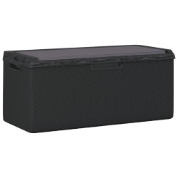 vidaXL Caja de almacenaje jardín con cojín asiento PP antracita 350 L
