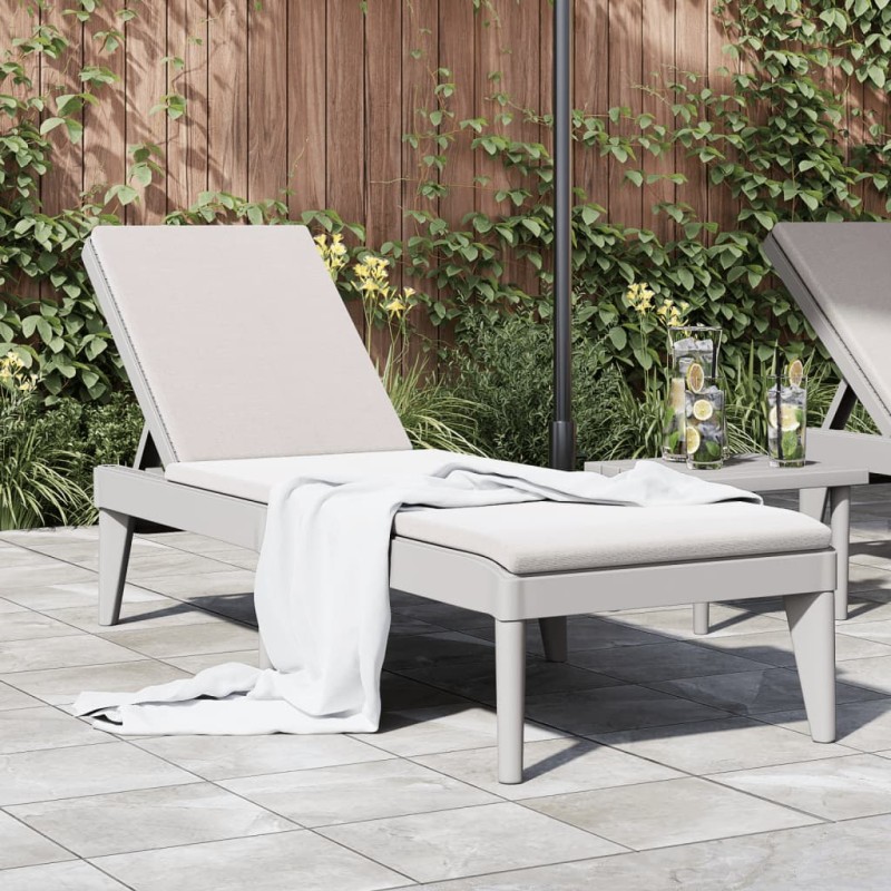 vidaXL Tumbona de PP gris 186x60x29 cm vidaXL Tumbona de PP gris 186x60x29 cm