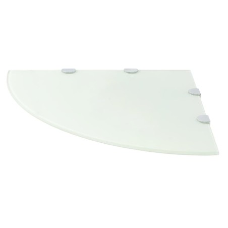 vidaXL Estante de esquina con soportes cromados vidrio blanco 45x45 cm