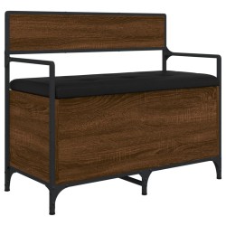 vidaXL Banco almacenaje madera ingeniería roble marrón 85,5x42x73,5 cm