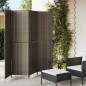 vidaXL Biombo de 4 paneles ratán sintético gris vidaXL Biombo de 4 paneles ratán sintético gris
