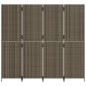 vidaXL Biombo de 4 paneles ratán sintético gris vidaXL Biombo de 4 paneles ratán sintético gris