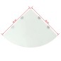 vidaXL Estante de esquina con soportes cromados vidrio blanco 45x45 cm vidaXL Estante de esquina con soportes cromados vidrio blanco 45x45 cm