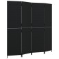 vidaXL Biombo de 4 paneles ratán sintético negro vidaXL Biombo de 4 paneles ratán sintético negro