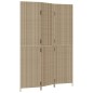 vidaXL Biombo de 3 paneles ratán sintético beige vidaXL Biombo de 3 paneles ratán sintético beige