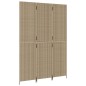 vidaXL Biombo de 3 paneles ratán sintético beige vidaXL Biombo de 3 paneles ratán sintético beige