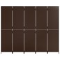 vidaXL Biombo de 5 paneles ratán sintético marrón vidaXL Biombo de 5 paneles ratán sintético marrón