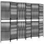 vidaXL Biombo de 6 paneles ratán sintético negro vidaXL Biombo de 6 paneles ratán sintético negro