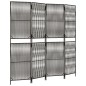 vidaXL Biombo de 4 paneles ratán sintético gris vidaXL Biombo de 4 paneles ratán sintético gris