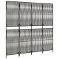 vidaXL Biombo de 4 paneles ratán sintético gris vidaXL Biombo de 4 paneles ratán sintético gris