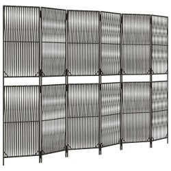 vidaXL Biombo de 6 paneles ratán sintético gris