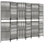 vidaXL Biombo de 6 paneles ratán sintético gris vidaXL Biombo de 6 paneles ratán sintético gris