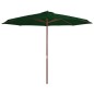 vidaXL Sombrilla de jardín con palo de madera 350 cm verde vidaXL Sombrilla de jardín con palo de madera 350 cm verde