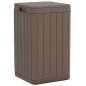 vidaXL Cubo de basura de exterior PP marrón 38x38x65 cm vidaXL Cubo de basura de exterior PP marrón 38x38x65 cm