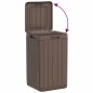 vidaXL Cubo de basura de exterior PP marrón 38x38x65 cm vidaXL Cubo de basura de exterior PP marrón 38x38x65 cm