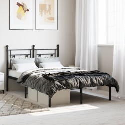 vidaXL Estructura de cama con cabecero metal negro 120x200 cm