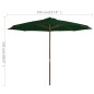 vidaXL Sombrilla de jardín con palo de madera 350 cm verde vidaXL Sombrilla de jardín con palo de madera 350 cm verde