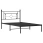 vidaXL Estructura de cama con cabecero metal negro 107x203 cm vidaXL Estructura de cama con cabecero metal negro 107x203 cm