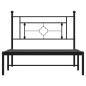 vidaXL Estructura de cama con cabecero metal negro 107x203 cm vidaXL Estructura de cama con cabecero metal negro 107x203 cm